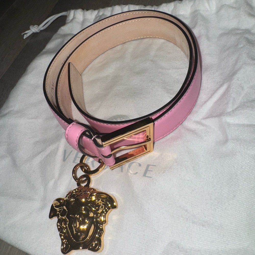 VERSACE Pink Belt (size 75cm- US waist 0-2) AUTHENTIC - Picture 3 of 10